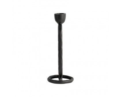 Sagebrook 8" Metal Open Oval Taper Candle Holder - Black