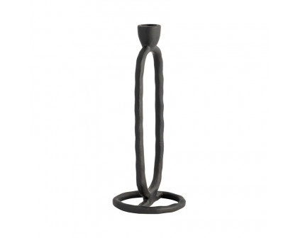 Sagebrook 10" Metal Open Oval Taper Candle Holder - Black