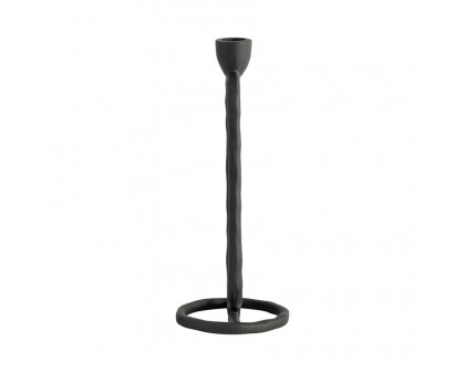 Sagebrook 10" Metal Open Oval Taper Candle Holder - Black