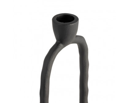 Sagebrook 10" Metal Open Oval Taper Candle Holder - Black