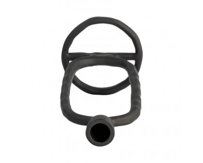 Sagebrook 10" Metal Open Oval Taper Candle Holder - Black