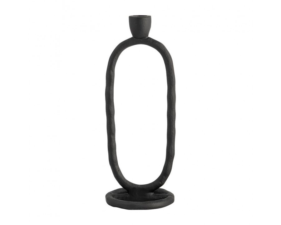 Sagebrook 11" Metal Open Oval Taper Candle Holder - Black