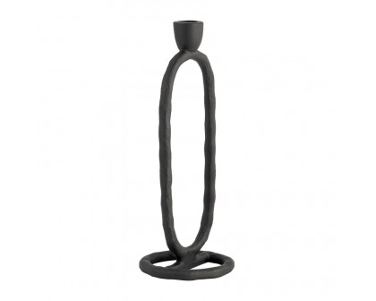 Sagebrook 11" Metal Open Oval Taper Candle Holder - Black