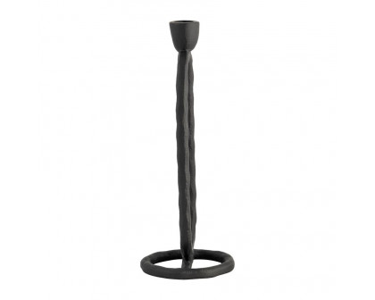 Sagebrook 11" Metal Open Oval Taper Candle Holder - Black