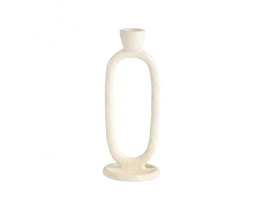 Sagebrook 8" Metal Open Oval Taper Candle Holder - Cotton