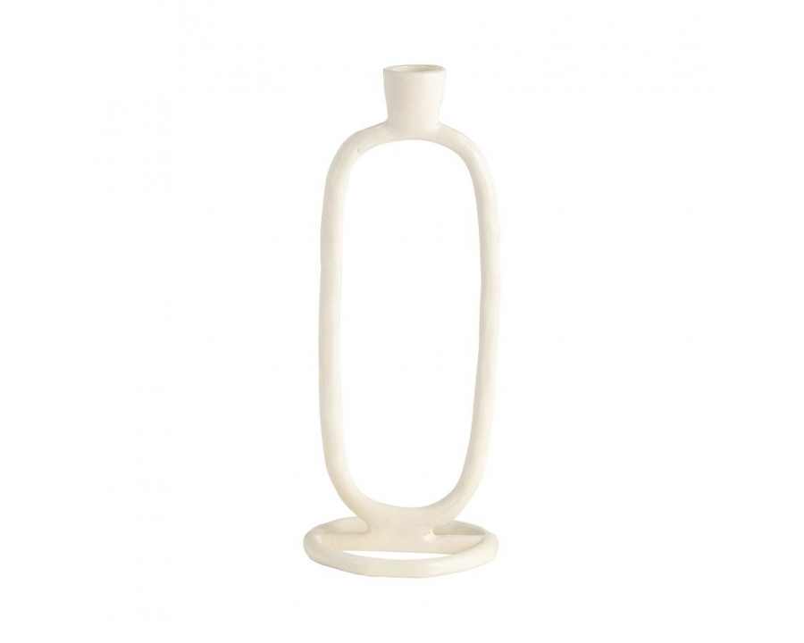 Sagebrook 10" Metal Open Oval Taper Candle Holder - Cotton