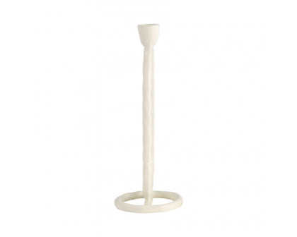 Sagebrook 10" Metal Open Oval Taper Candle Holder - Cotton