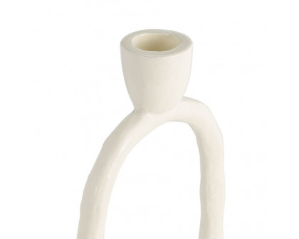 Sagebrook 10" Metal Open Oval Taper Candle Holder - Cotton