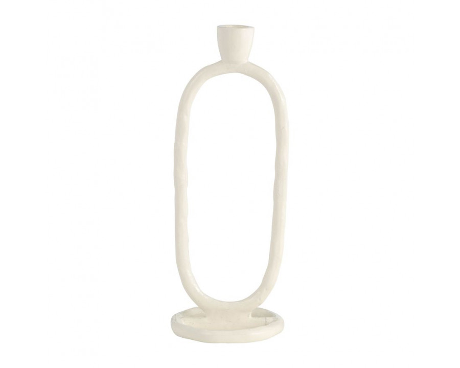 Sagebrook 11" Metal Open Oval Taper Candle Holder - Cotton