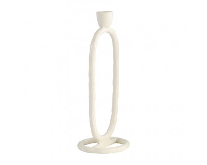 Sagebrook 11" Metal Open Oval Taper Candle Holder - Cotton