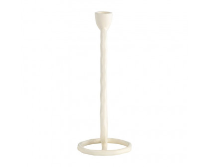 Sagebrook 11" Metal Open Oval Taper Candle Holder - Cotton