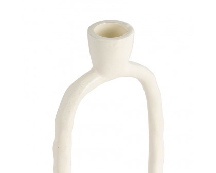 Sagebrook 11" Metal Open Oval Taper Candle Holder - Cotton