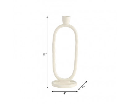 Sagebrook 11" Metal Open Oval Taper Candle Holder - Cotton