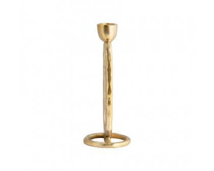 Sagebrook 8" Metal Open Oval Taper Candle Holder - Gold