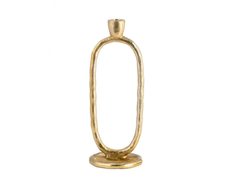 Sagebrook 10" Metal Open Oval Taper Candle Holder - Gold