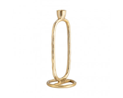 Sagebrook 10" Metal Open Oval Taper Candle Holder - Gold