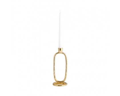 Sagebrook 10" Metal Open Oval Taper Candle Holder - Gold