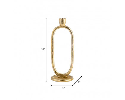 Sagebrook 10" Metal Open Oval Taper Candle Holder - Gold