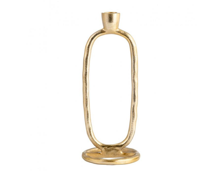 Sagebrook 11" Metal Open Oval Taper Candle Holder - Gold