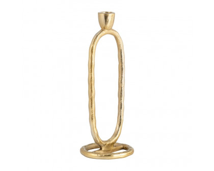 Sagebrook 11" Metal Open Oval Taper Candle Holder - Gold