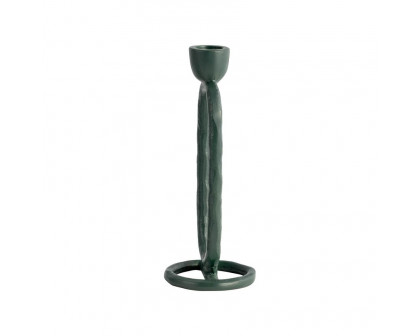 Sagebrook 8" Metal Open Oval Taper Candle Holder - Dark Green