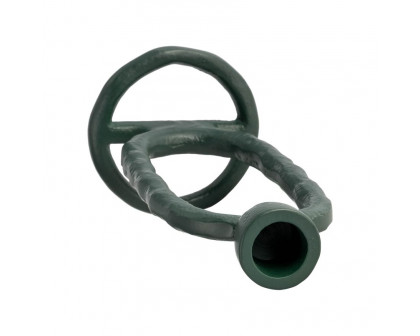 Sagebrook 8" Metal Open Oval Taper Candle Holder - Dark Green