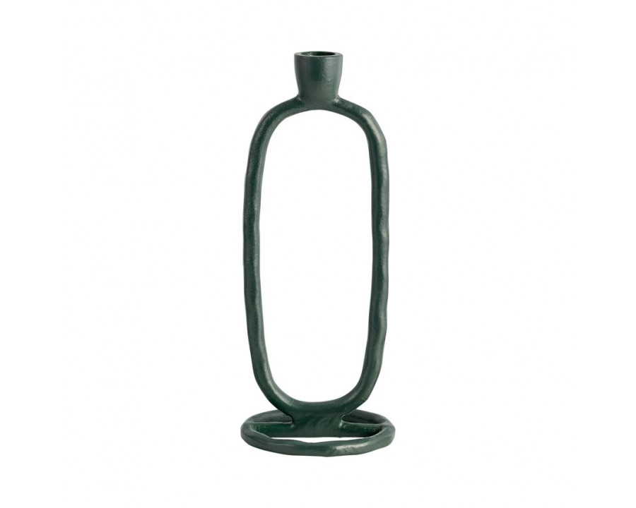 Sagebrook 10" Metal Open Oval Taper Candle Holder - Dark Green