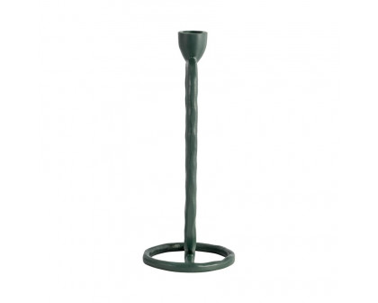 Sagebrook 10" Metal Open Oval Taper Candle Holder - Dark Green