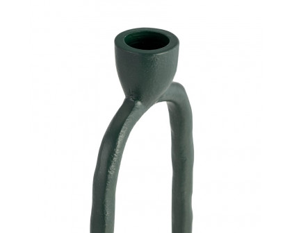 Sagebrook 10" Metal Open Oval Taper Candle Holder - Dark Green