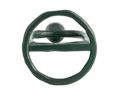 Sagebrook 10" Metal Open Oval Taper Candle Holder - Dark Green