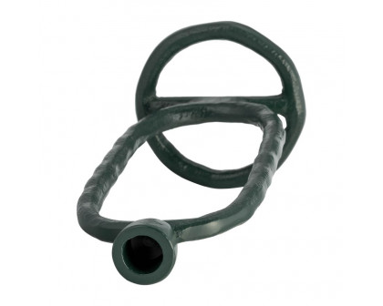 Sagebrook 11" Metal Open Oval Taper Candle Holder - Dark Green