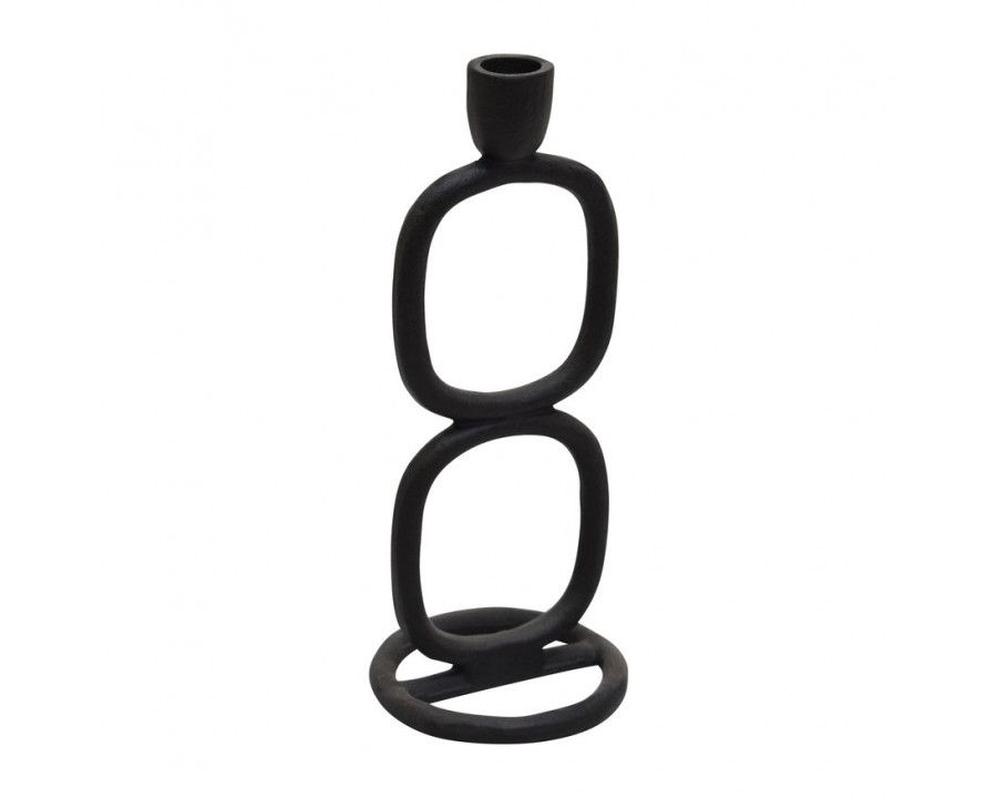 Sagebrook 10" Metal Double Stack Taper Candle Holder - Black