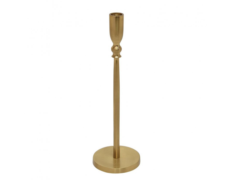 Sagebrook 12" Metal Traditional Taper Candle Holder - Gold