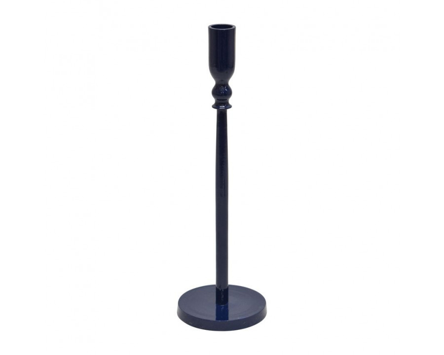 Sagebrook 12" Metal Traditional Taper Candle Holder - Navy