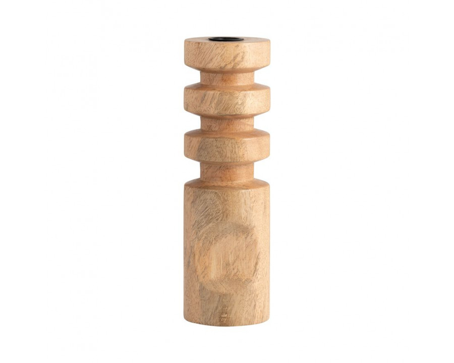 Sagebrook 10" Wood Stacked Taper Candle Holder - Natural