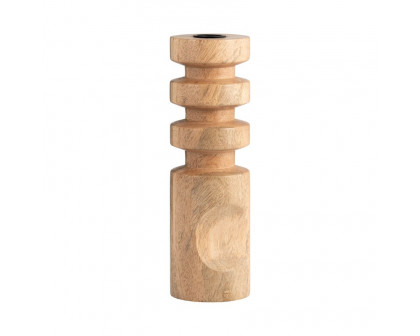 Sagebrook 10" Wood Stacked Taper Candle Holder - Natural