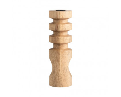 Sagebrook 10" Wood Stacked Taper Candle Holder - Natural