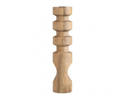 Sagebrook 14" Wood Stacked Taper Candle Holder - Natural