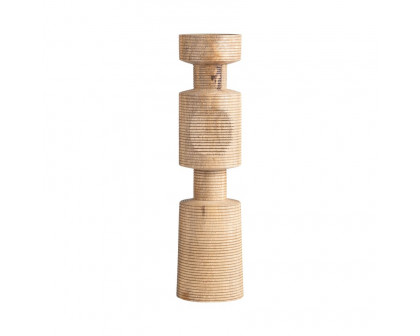 Sagebrook 14" Wood Nomad Pillar Candle Holder