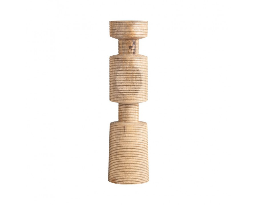 Sagebrook 14" Wood Nomad Pillar Candle Holder - Natural