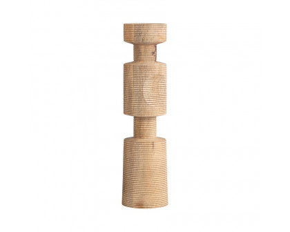 Sagebrook 14" Wood Nomad Pillar Candle Holder - Natural