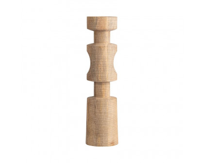 Sagebrook 14" Wood Nomad Pillar Candle Holder - Natural