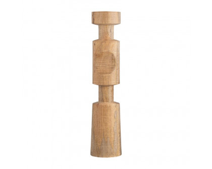 Sagebrook - 10" Wood Stacking Shapes Taper Candle Holder