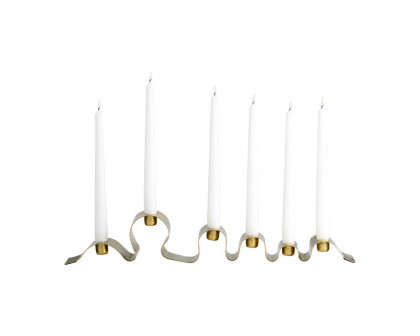 Sagebrook 20" Metal Ribbon 6-Taper Candle Holder - Gold