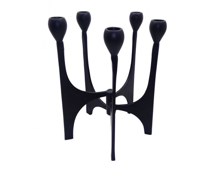 Sagebrook - 11" Metal 5-Taper Candelabra in Black