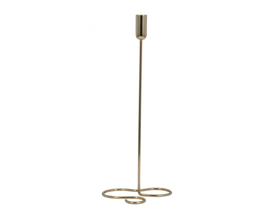 Sagebrook 16" Metal Squiggly Base Taper Candle Holder - Gold