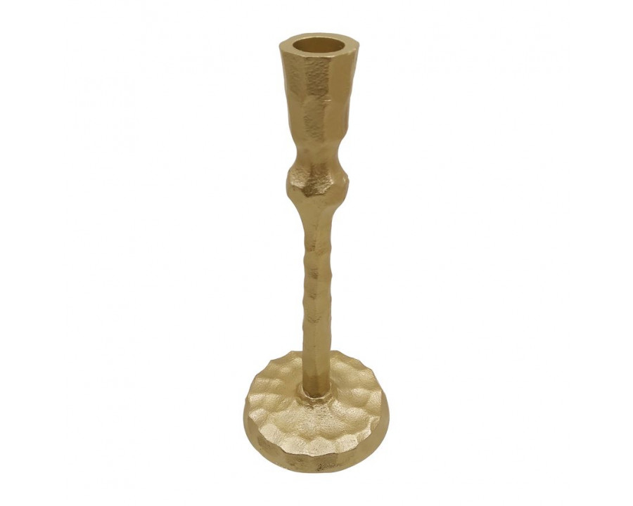 Sagebrook 9" Metal Hammered Taper Candle Holder - Gold