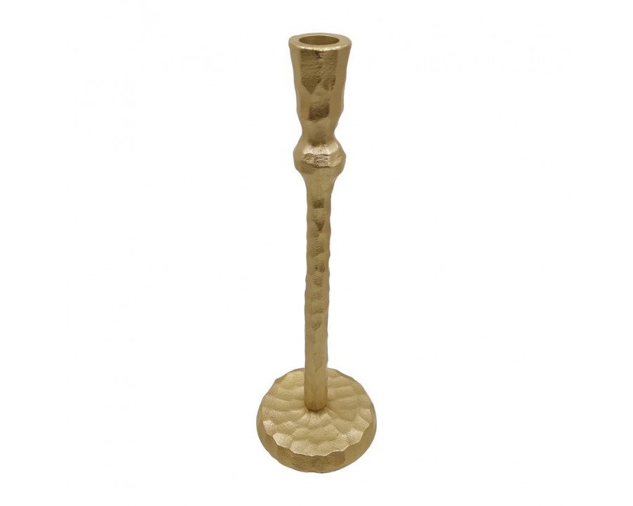 Sagebrook 12" Metal Hammered Taper Candle Holder - Gold