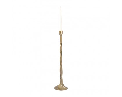 Sagebrook 24" Metal Twisted Floor Taper Candle Holder - Gold