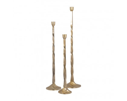 Sagebrook 24" Metal Twisted Floor Taper Candle Holder - Gold